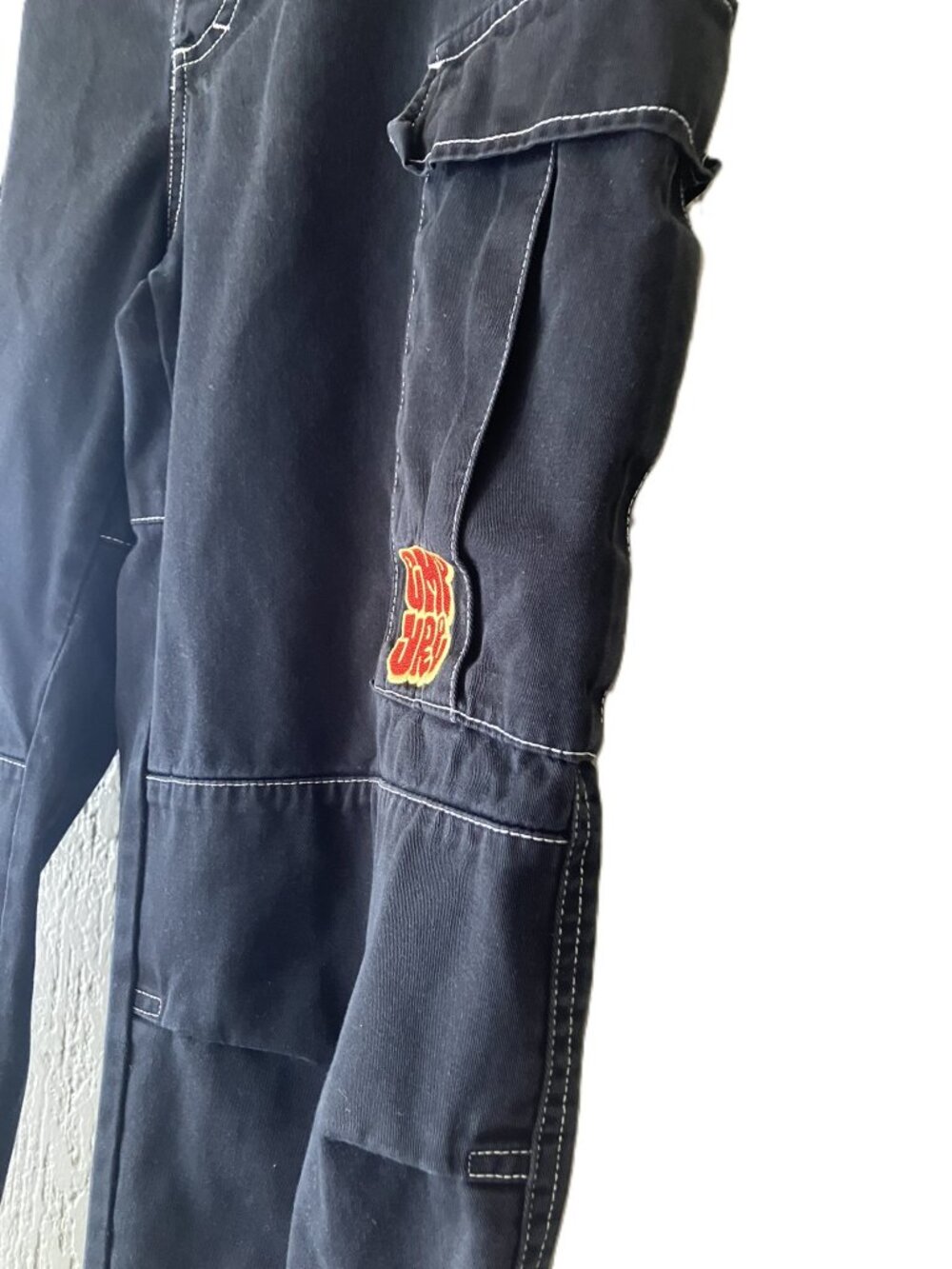Empyre Men's Black Cargo Pants | Size 32 | White Stitching | Skate Street Style - Picture 3 of 15